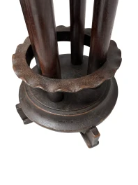 Six Art Deco Amsterdamse School Stools with Leather Tops, 1920s